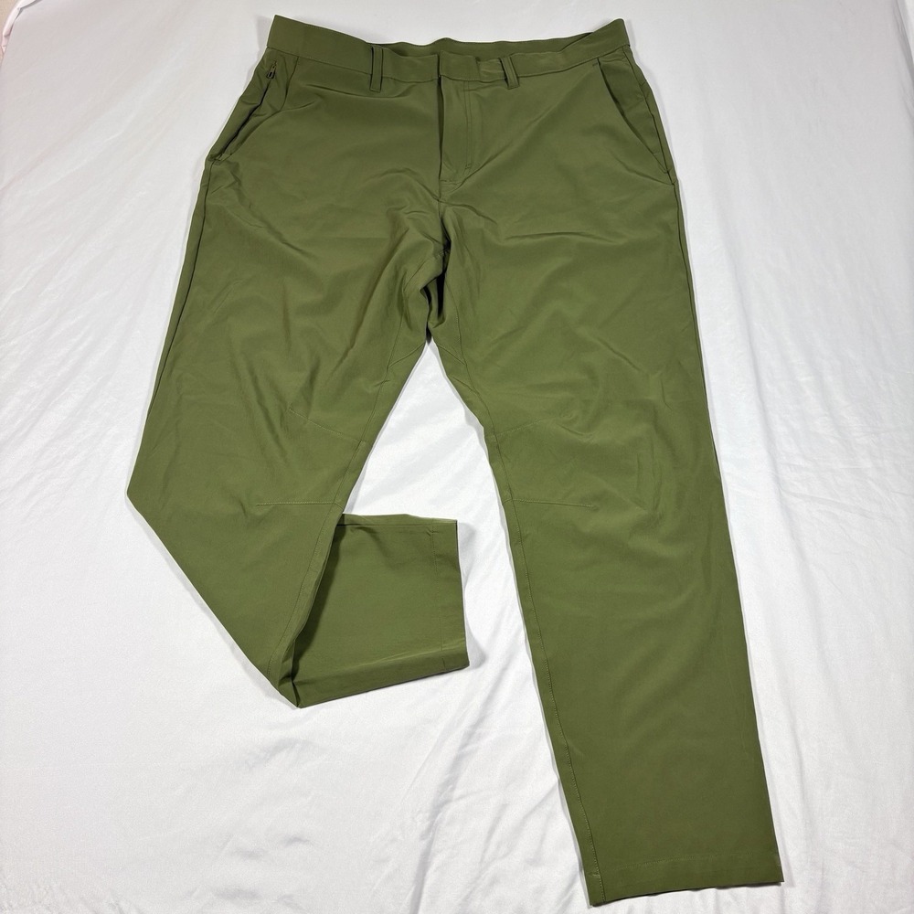 Fabletics Pants Men Fits 38x30 The Only Performance Casual Classic Stretch Green
